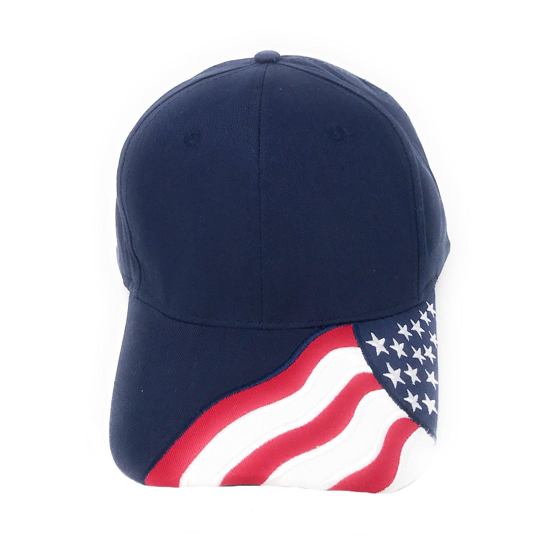 Patriotic USA US Flag Stars Racing 6 Panel Baseball Cotton Hats Caps-Red-