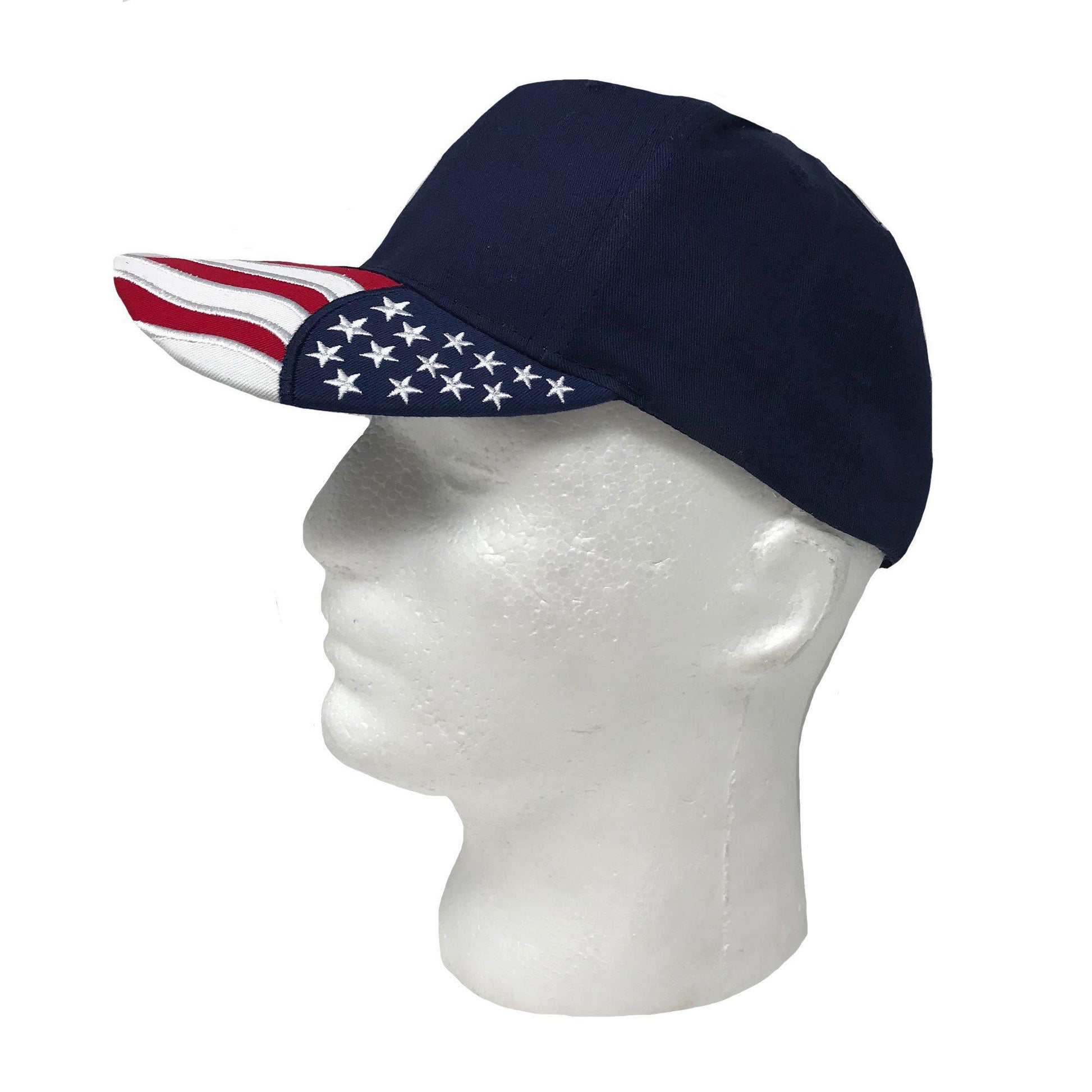 Patriotic USA US Flag Stars Racing 6 Panel Baseball Cotton Hats Caps-Red-