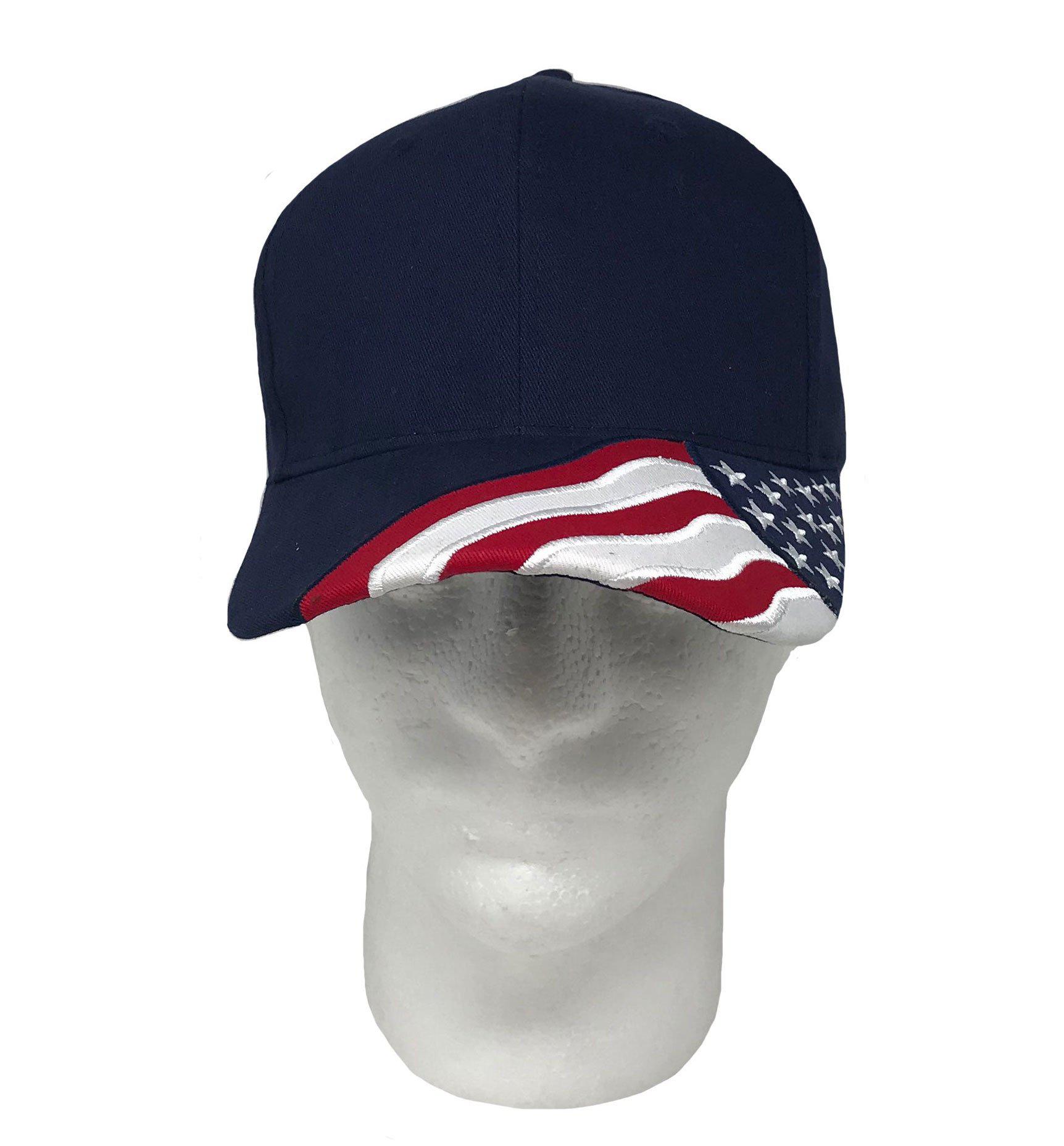 Patriotic USA US Flag Stars Racing 6 Panel Baseball Cotton Hats Caps-Red-