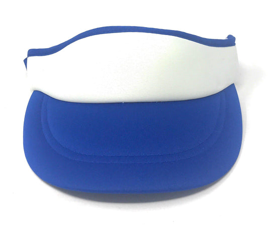 Wide Bill Sun Visors Caps Hats Summer Beach Sports Tennis Golf Men's Women's Unisex-Royal/White-