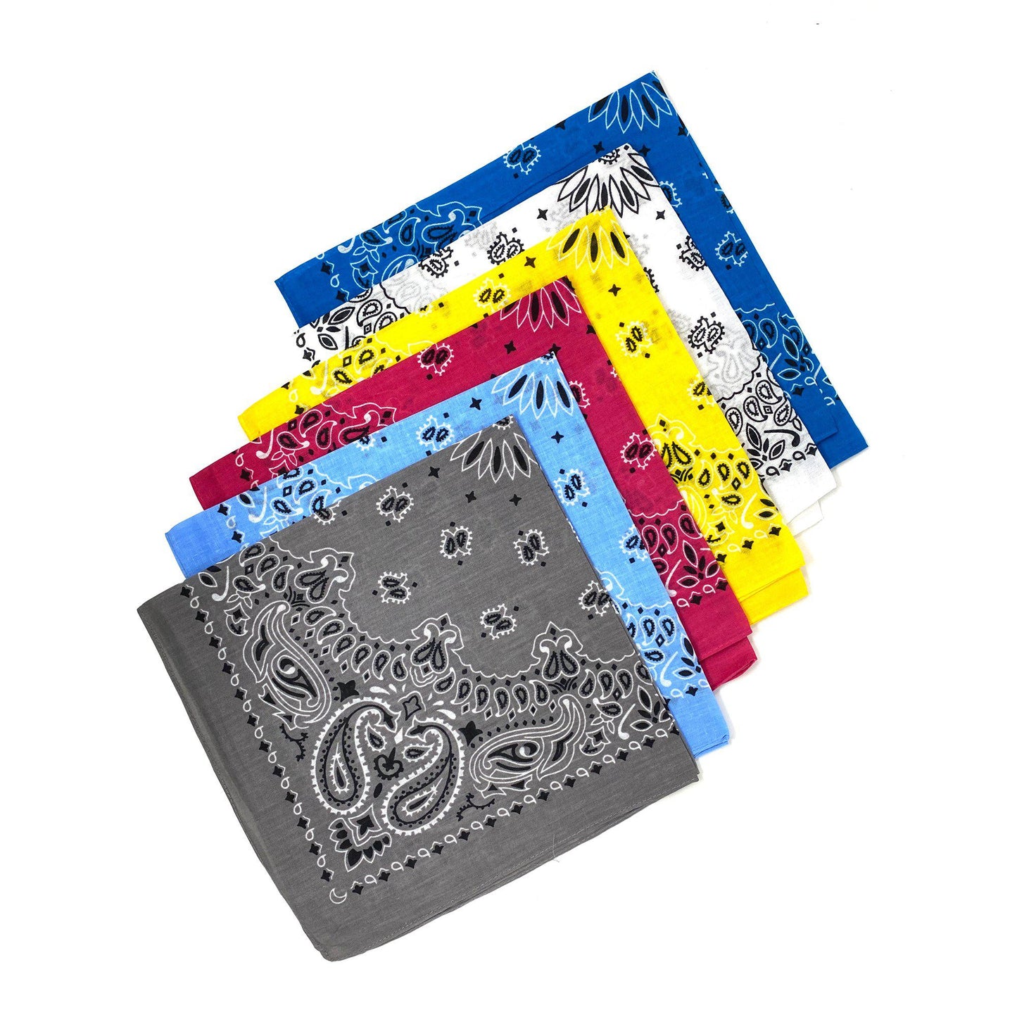 1 Dozen Bandanas Assorted Paisley 100% Cotton Cloth Face Mask Scarf Washable-Dark Colors - Assorted-