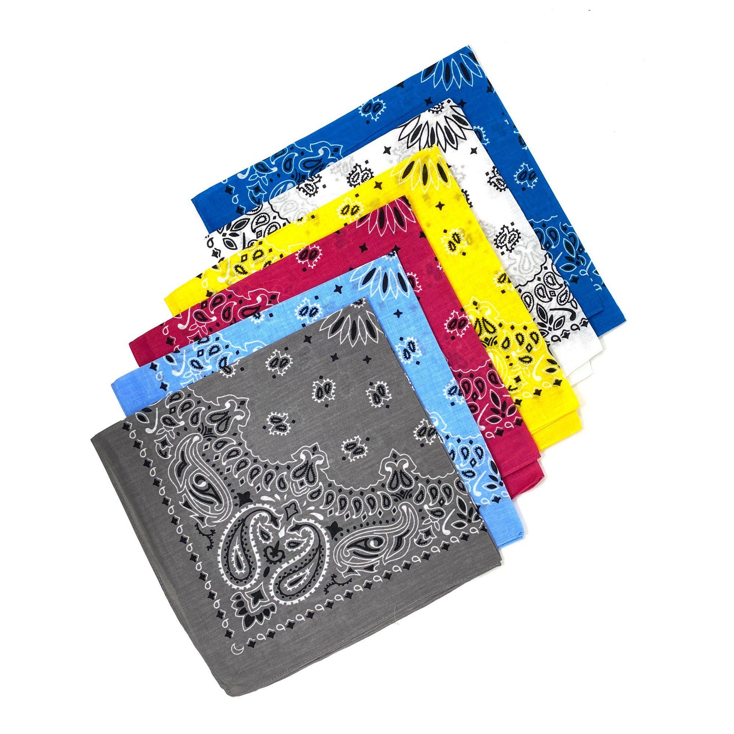 1 Dozen Bandanas Assorted Paisley 100% Cotton Cloth Face Mask Scarf Washable-Dark Colors - Assorted-