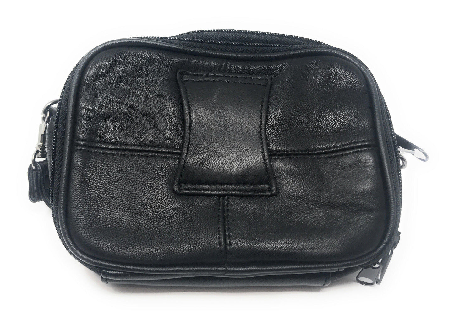 Leather Fanny Pack Waist Bag Pouch Travel Purse Organizer Shoulder Strap 6-1/2inchx4-1/2inch-