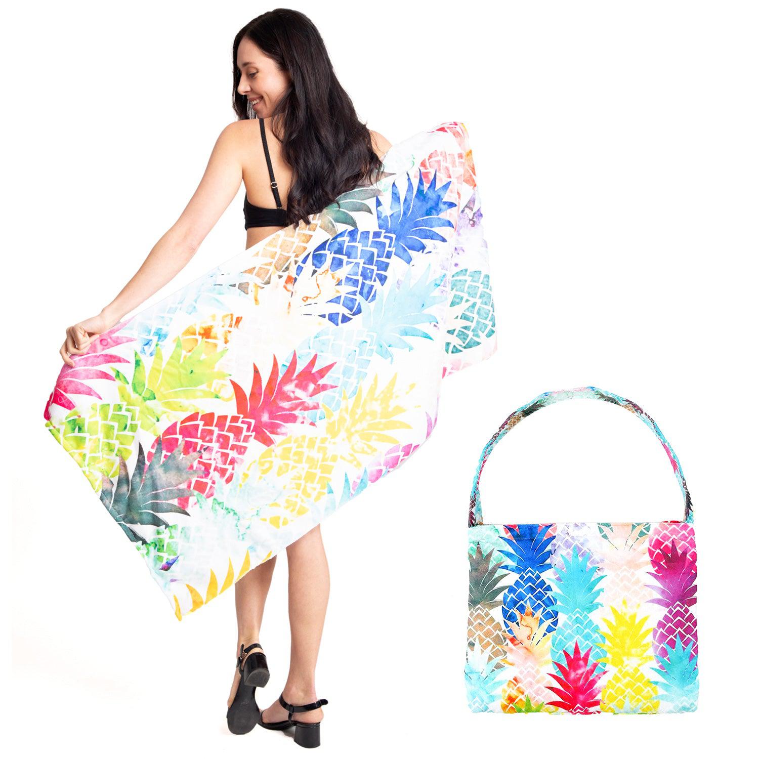 Empire Cove 2 in 1 Convertible Beach Towel Tote Bag Shoulder Bag Pool Swim-Sunflower-