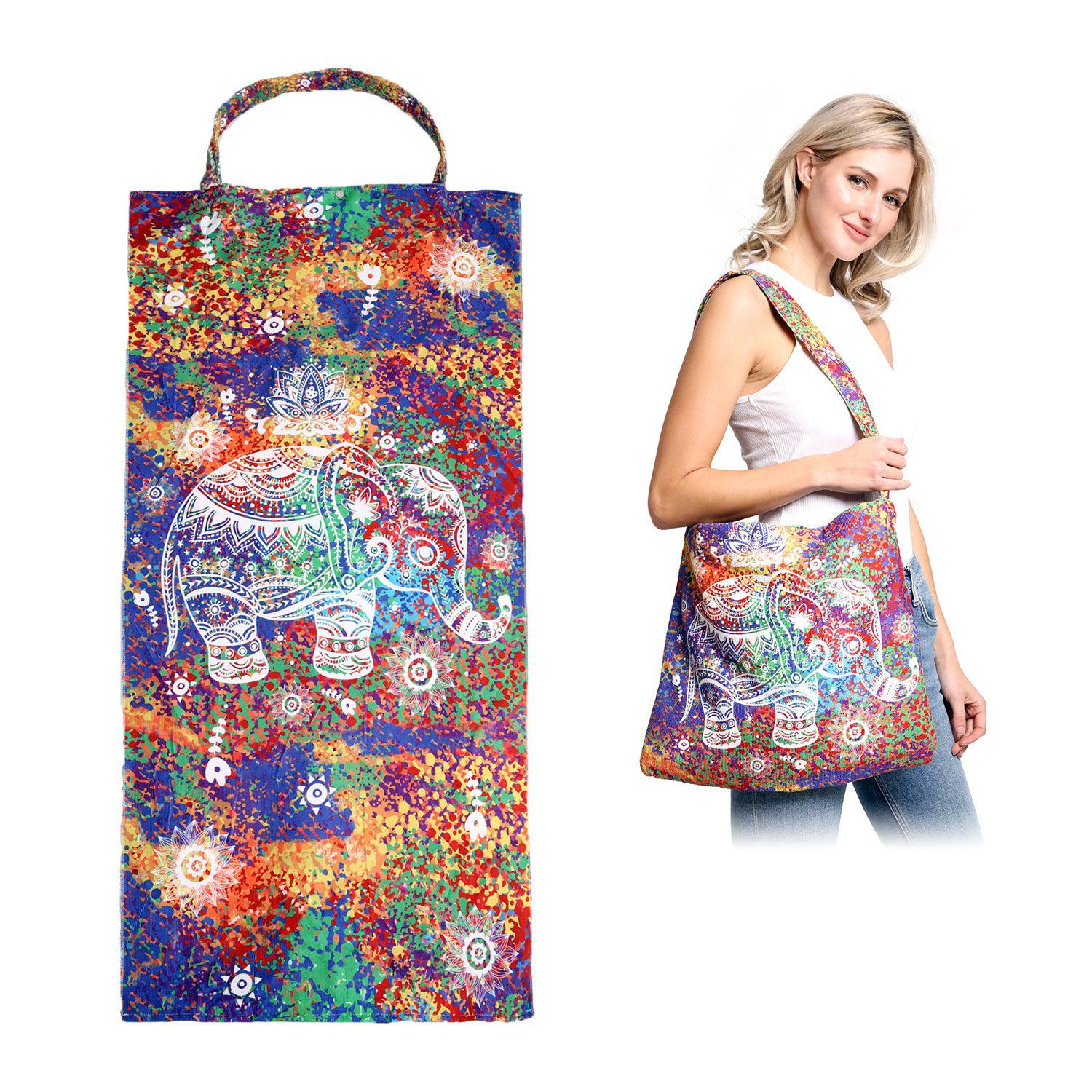 Empire Cove 2 in 1 Convertible Beach Towel Tote Bag Shoulder Bag Pool Swim-Sunflower-