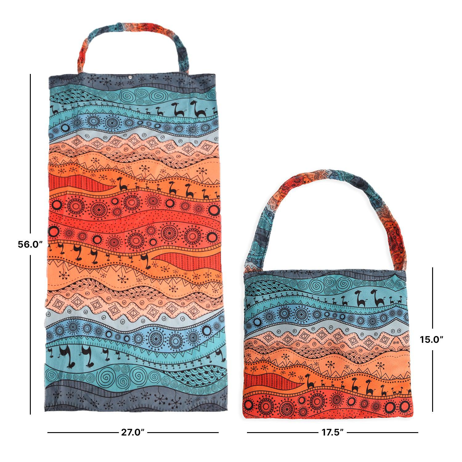 Empire Cove 2 in 1 Convertible Beach Towel Tote Bag Shoulder Bag Pool Swim-Sunflower-
