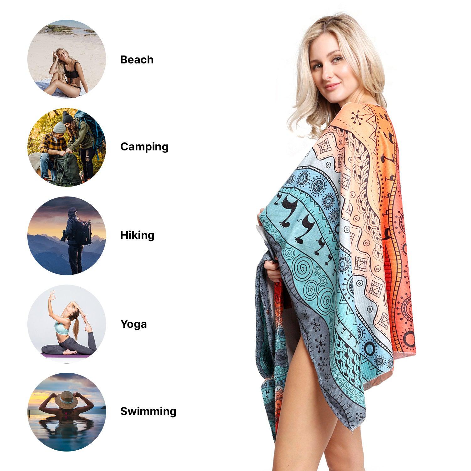 Empire Cove 2 in 1 Convertible Beach Towel Tote Bag Shoulder Bag Pool Swim-Sunflower-