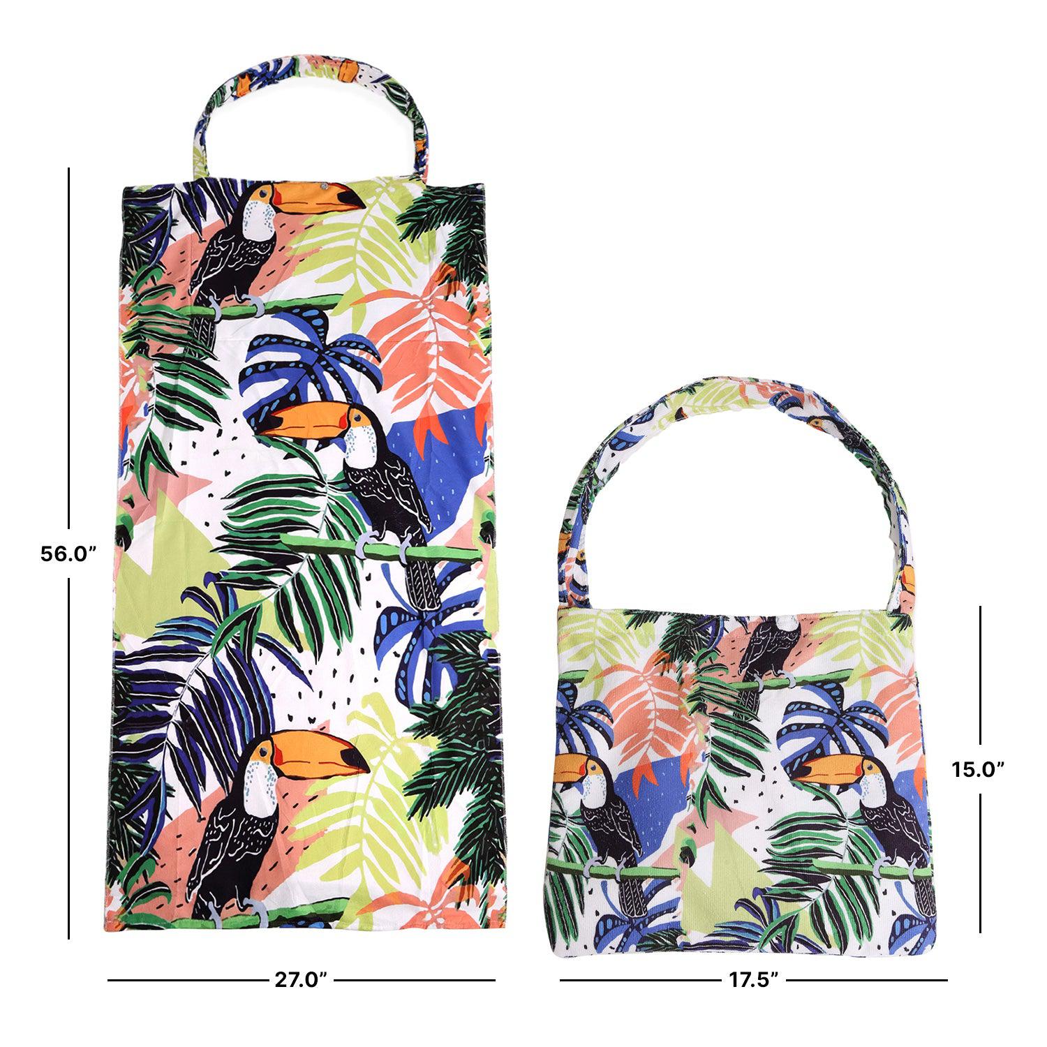 Empire Cove 2 in 1 Convertible Beach Towel Tote Bag Shoulder Bag Pool Swim-Sunflower-