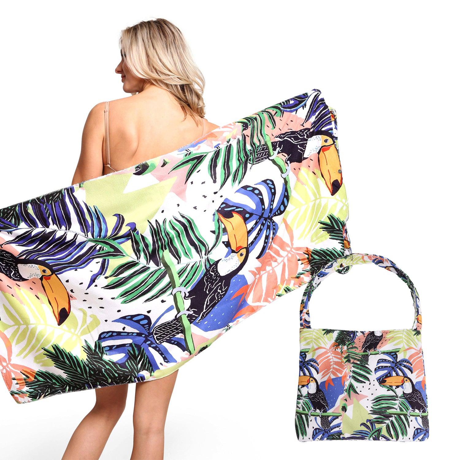 Empire Cove 2 in 1 Convertible Beach Towel Tote Bag Shoulder Bag Pool Swim-Sunflower-