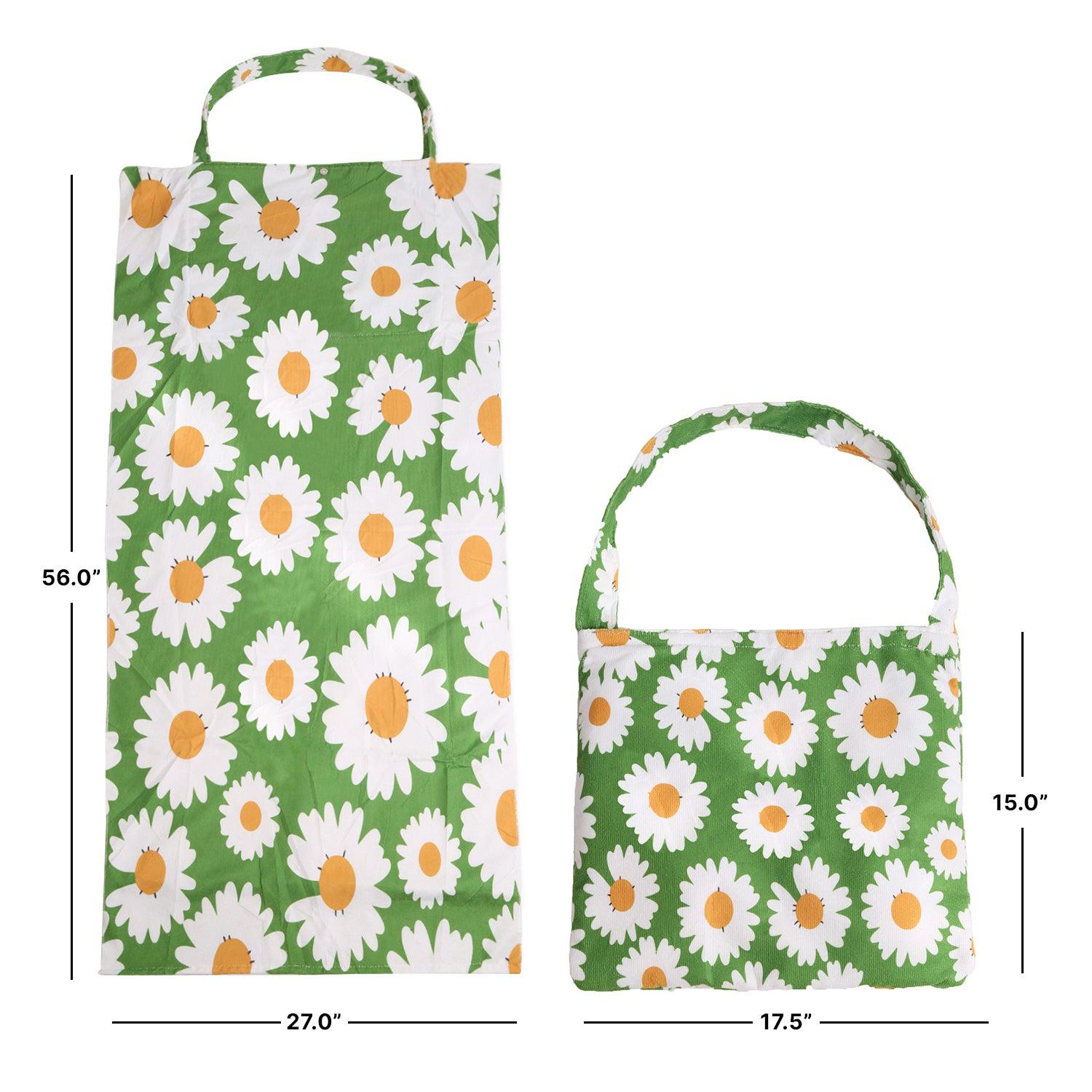 Empire Cove 2 in 1 Convertible Beach Towel Tote Bag Shoulder Bag Pool Swim-Sunflower-