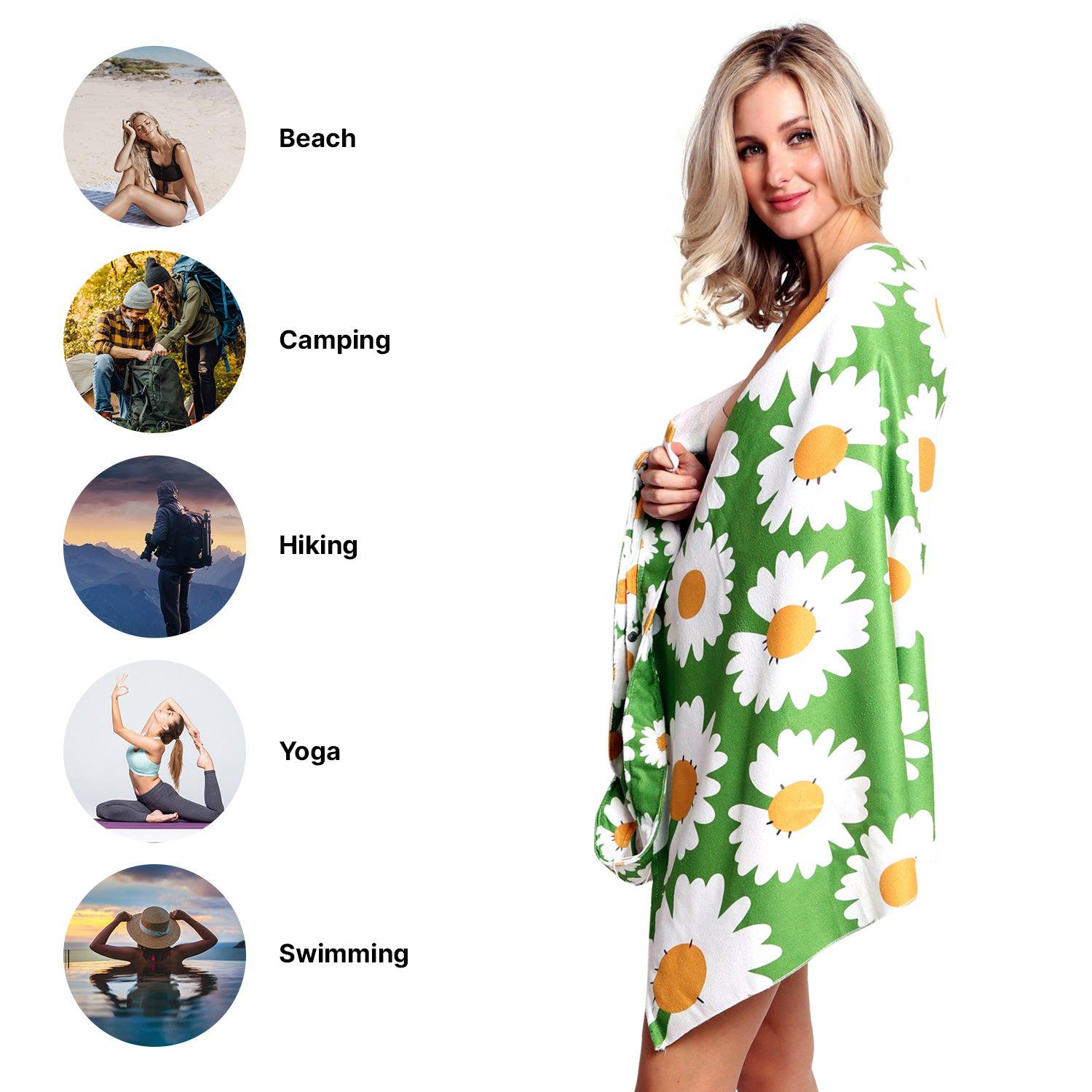 Empire Cove 2 in 1 Convertible Beach Towel Tote Bag Shoulder Bag Pool Swim-Sunflower-