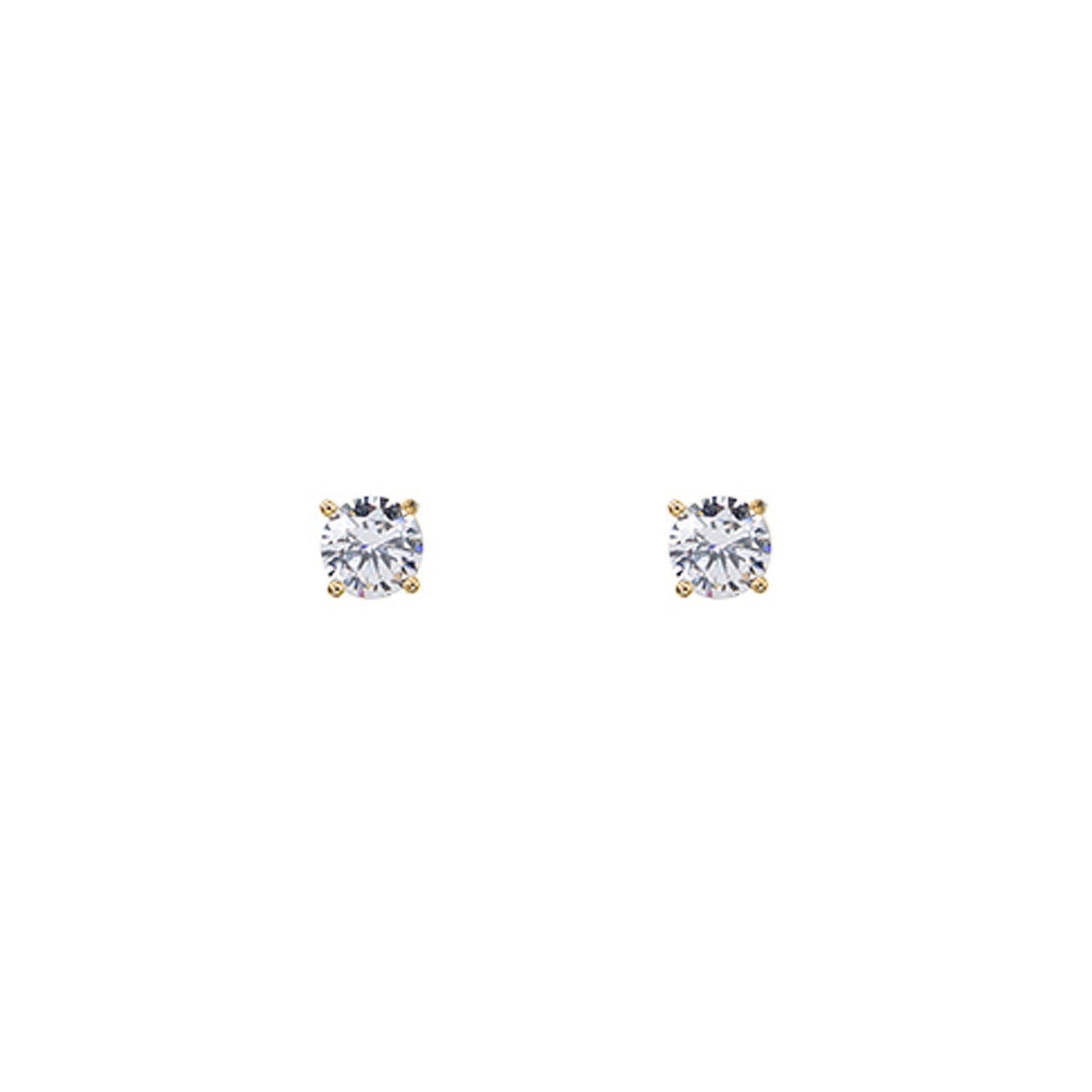 Empire Cove 14K Gold Sterling Silver Dipped Jewelry Cubic Zirconia Stud Earrings-GOLD-