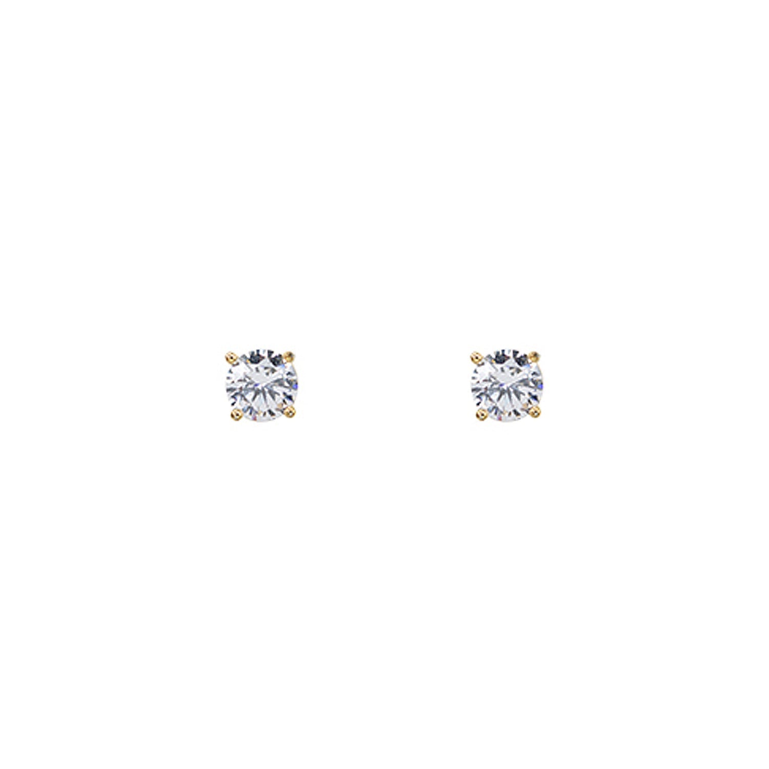 Empire Cove 14K Gold Sterling Silver Dipped Jewelry Cubic Zirconia Stud Earrings-GOLD-