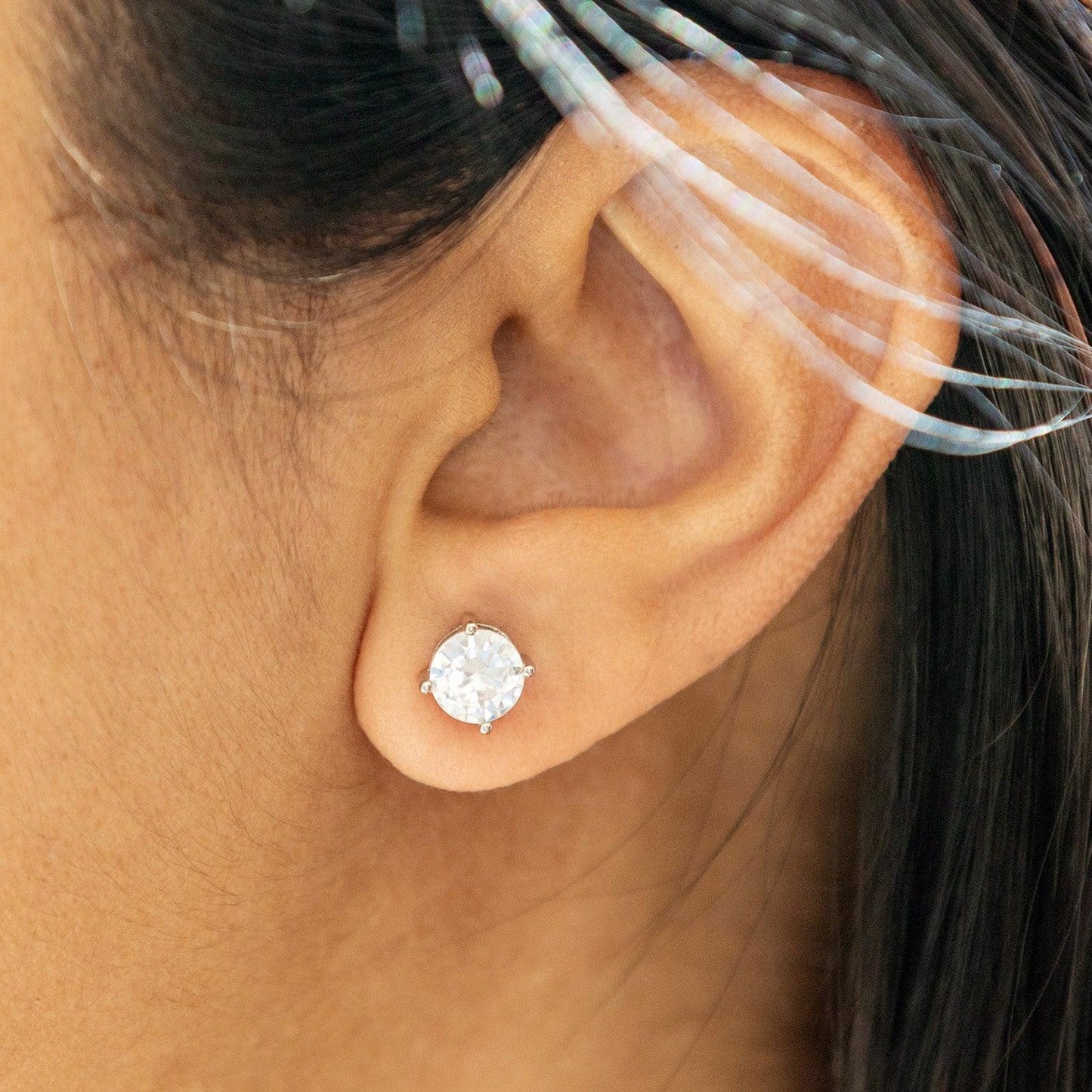 Empire Cove 14K Gold Sterling Silver Dipped Jewelry Cubic Zirconia Stud Earrings-GOLD-
