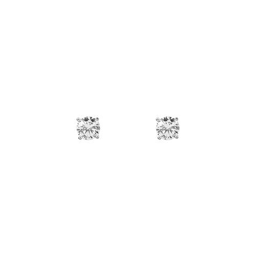 Empire Cove 14K Gold Sterling Silver Dipped Jewelry Cubic Zirconia Stud Earrings-SILVER-