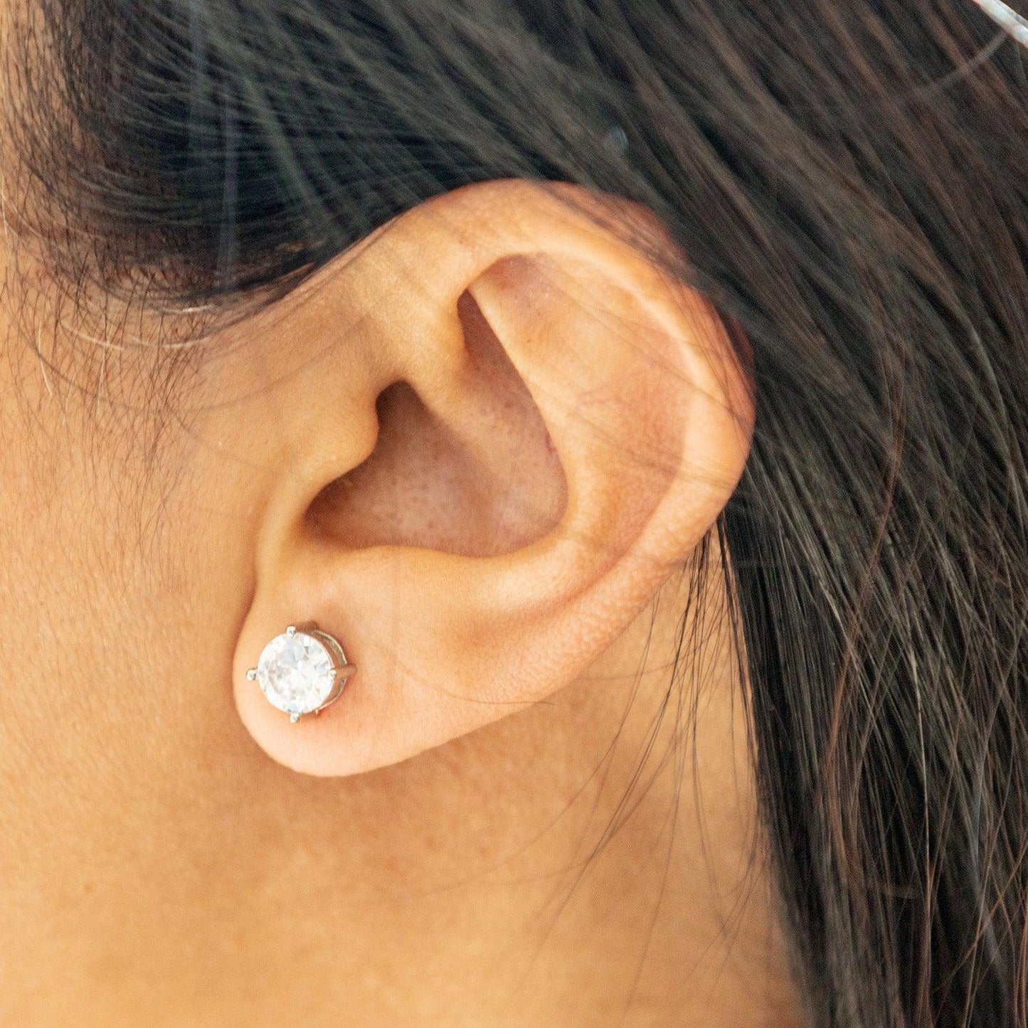 Empire Cove 14K Gold Sterling Silver Dipped Jewelry Cubic Zirconia Stud Earrings-GOLD-