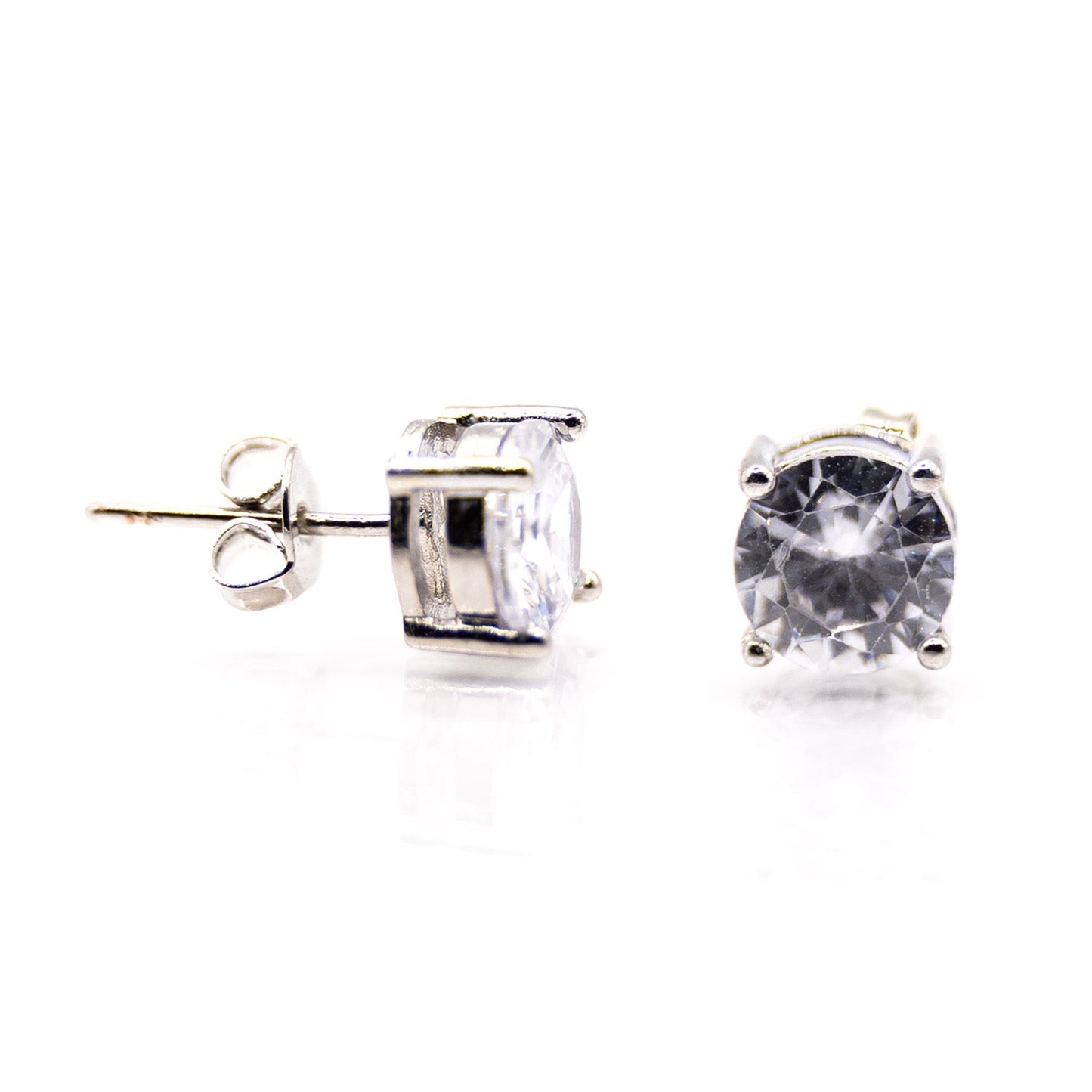 Empire Cove 14K Gold Sterling Silver Dipped Jewelry Cubic Zirconia Stud Earrings-GOLD-
