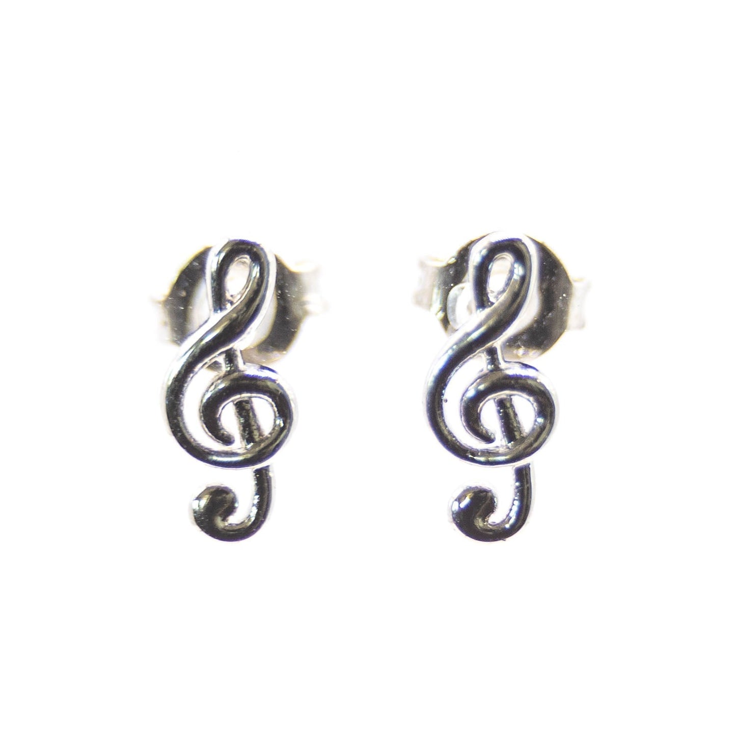 Empire Cove 14K Gold Sterling Silver Dipped Jewelry Musical Note Stud Earrings-GOLD-