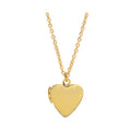 Empire Cove 14K Gold Sterling Silver Dipped Jewelry Heart Locket Pendant Necklace-GOLD-