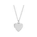 Empire Cove 14K Gold Sterling Silver Dipped Jewelry Heart Locket Pendant Necklace-SILVER-