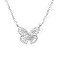 The Empire Cove 14K Gold Sterling Silver Dipped Jewelry Butterfly Pendant Necklace-SILVER-