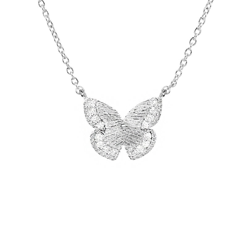 The Empire Cove 14K Gold Sterling Silver Dipped Jewelry Butterfly Pendant Necklace-GOLD-