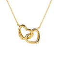 Empire Cove 14K Gold Sterling Silver Dipped Jewelry Double Heart Pendant Necklace-GOLD-