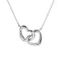 Empire Cove 14K Gold Sterling Silver Dipped Jewelry Double Heart Pendant Necklace-SILVER-