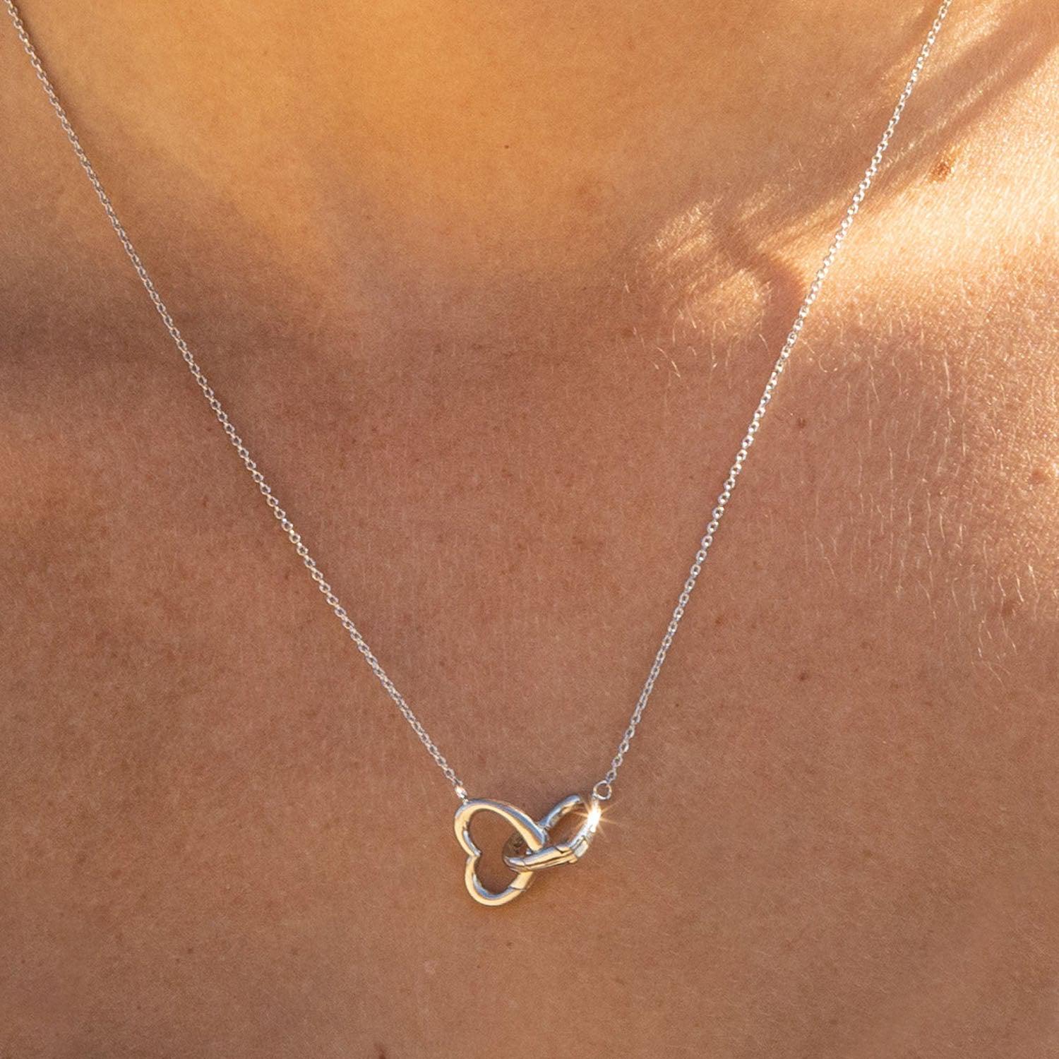Empire Cove 14K Gold Sterling Silver Dipped Jewelry Double Heart Pendant Necklace-GOLD-