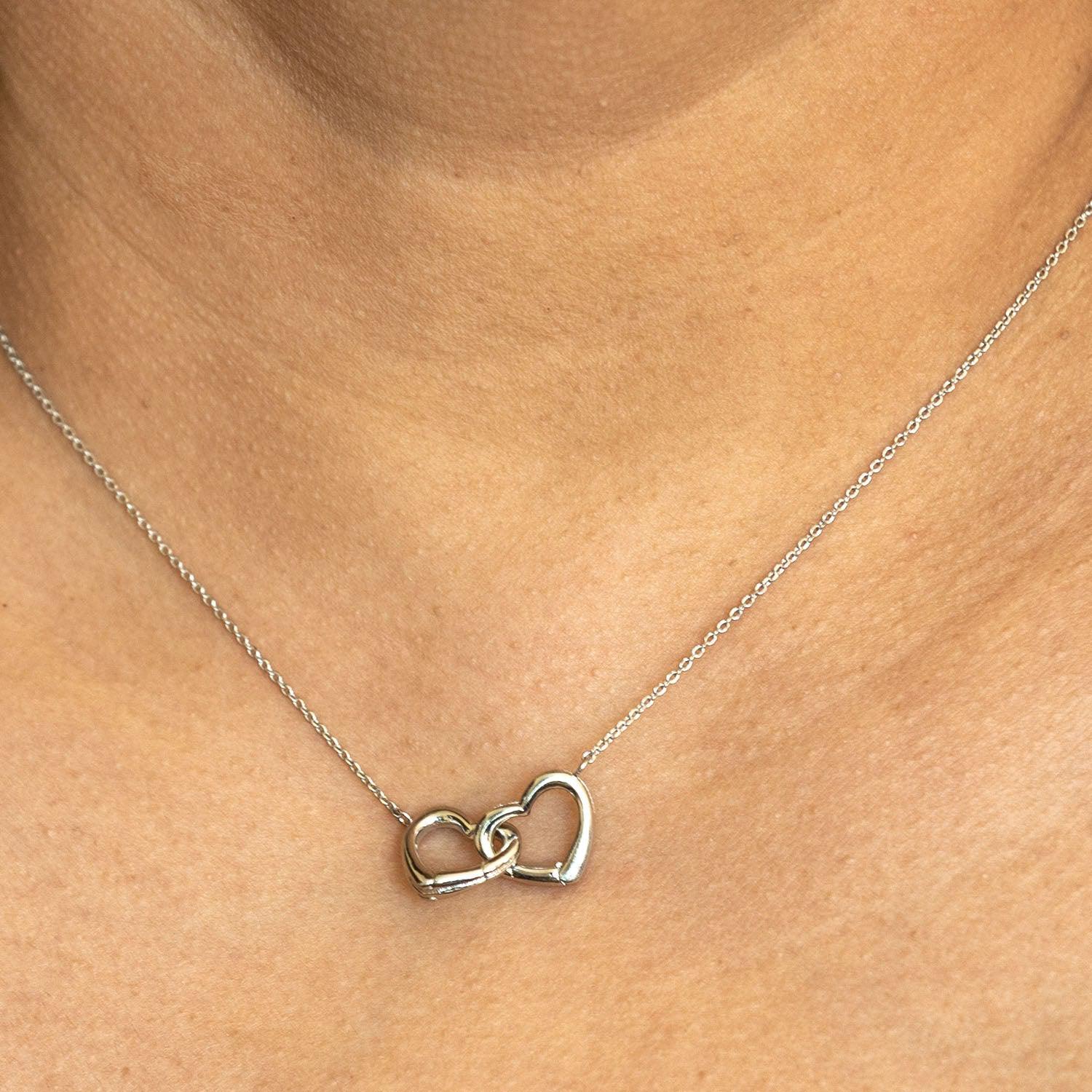 Empire Cove 14K Gold Sterling Silver Dipped Jewelry Double Heart Pendant Necklace-GOLD-