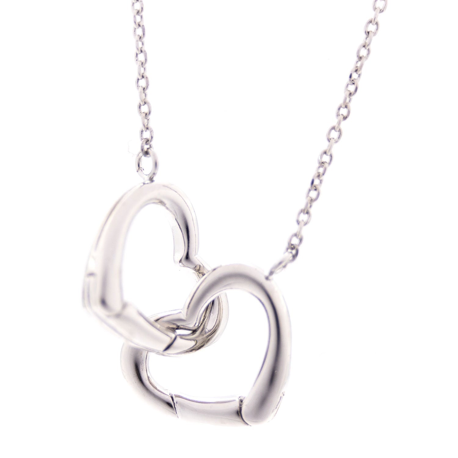 Empire Cove 14K Gold Sterling Silver Dipped Jewelry Double Heart Pendant Necklace-GOLD-