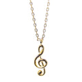Empire Cove 14K Gold Sterling Silver Dipped Jewelry Musical Note Pendant Necklace-GOLD-