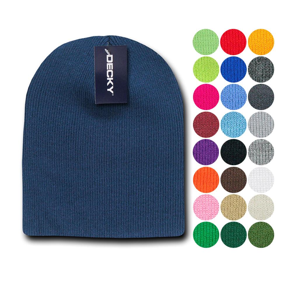 Decky Warm Winter Beanies Uncuffed Short Knit Ski Snowboard Caps Hats Unisex-KCS-Black-