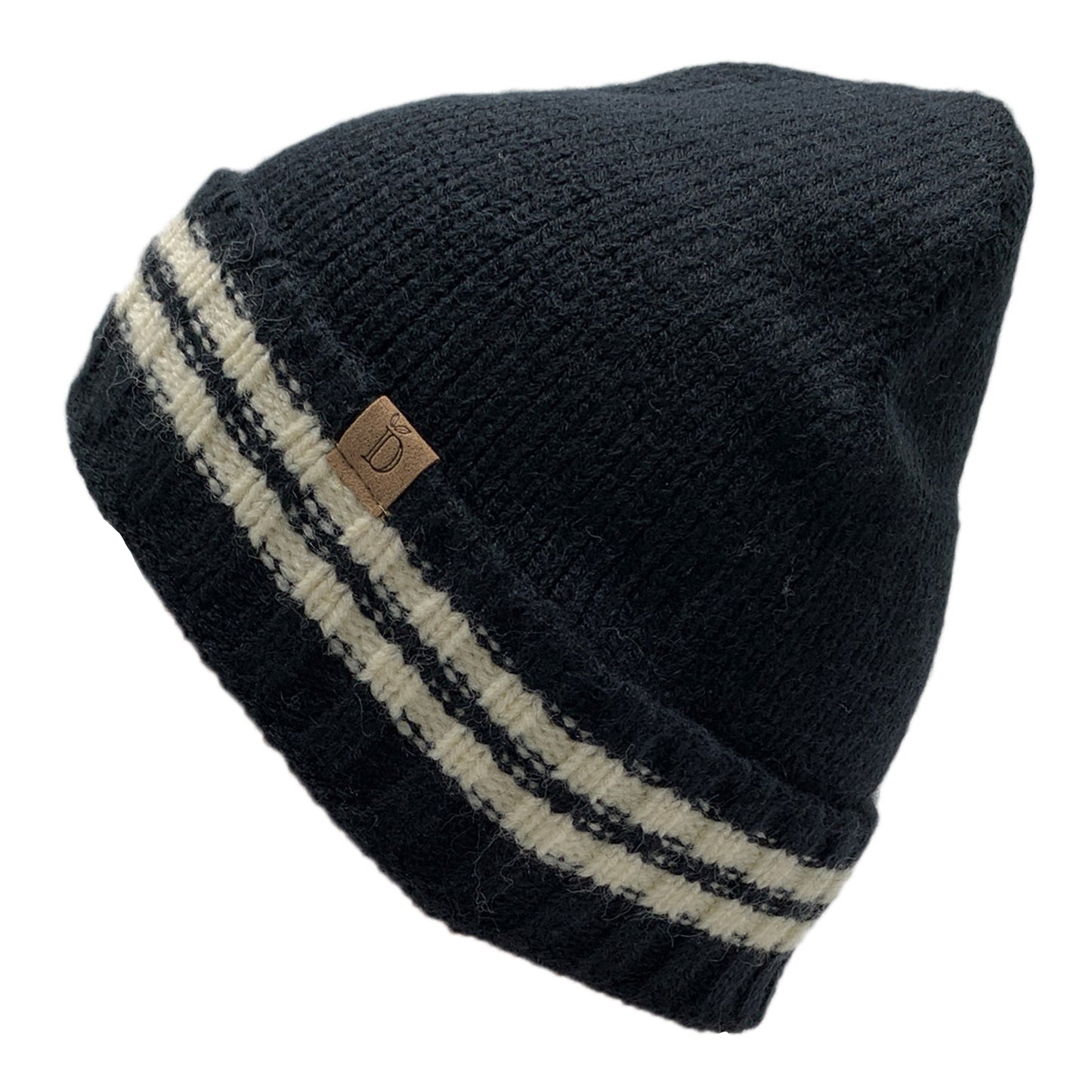 Empire Cove Winter Knit Striped Beanie-Black-