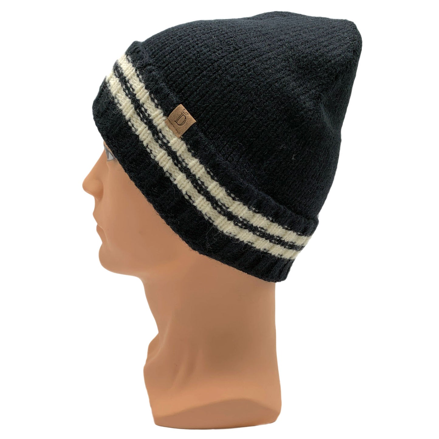 Empire Cove Winter Knit Striped Beanie-Black-