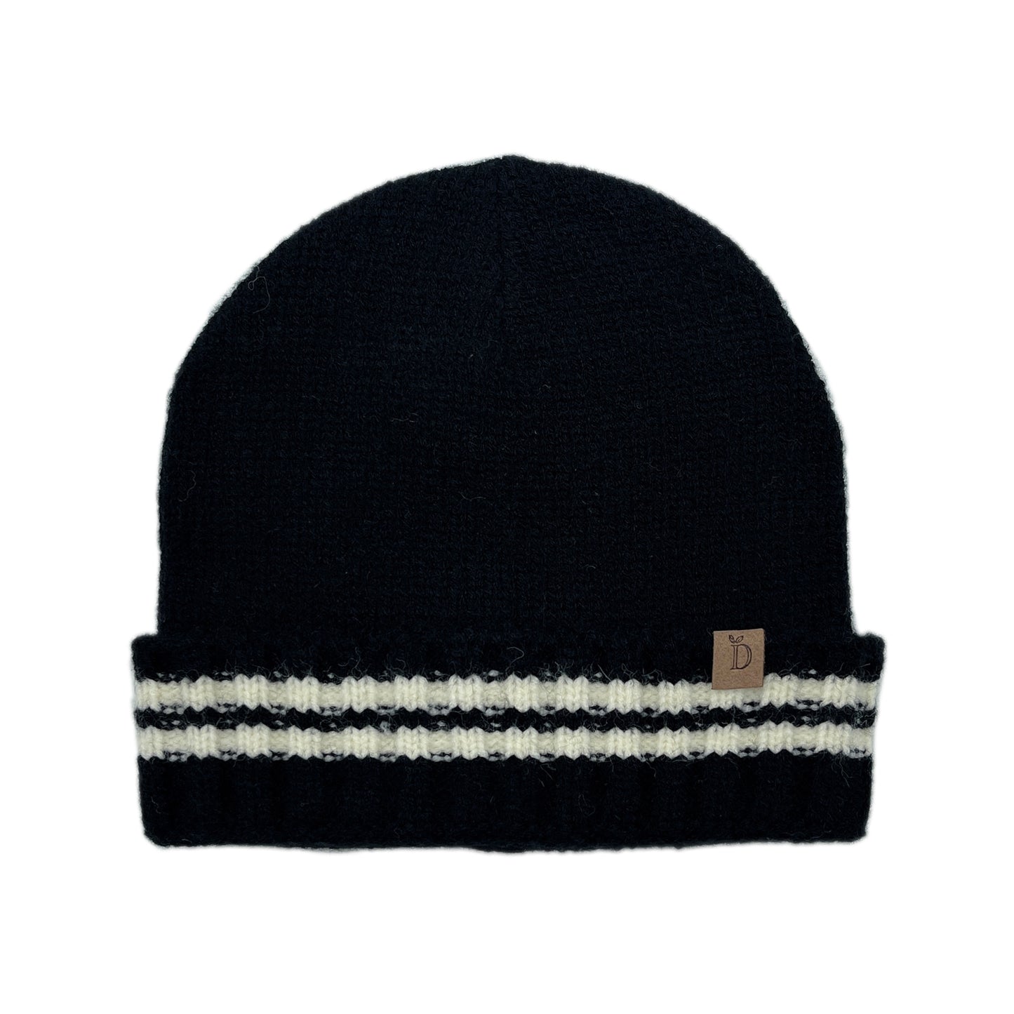 Empire Cove Winter Knit Striped Beanie-Black-