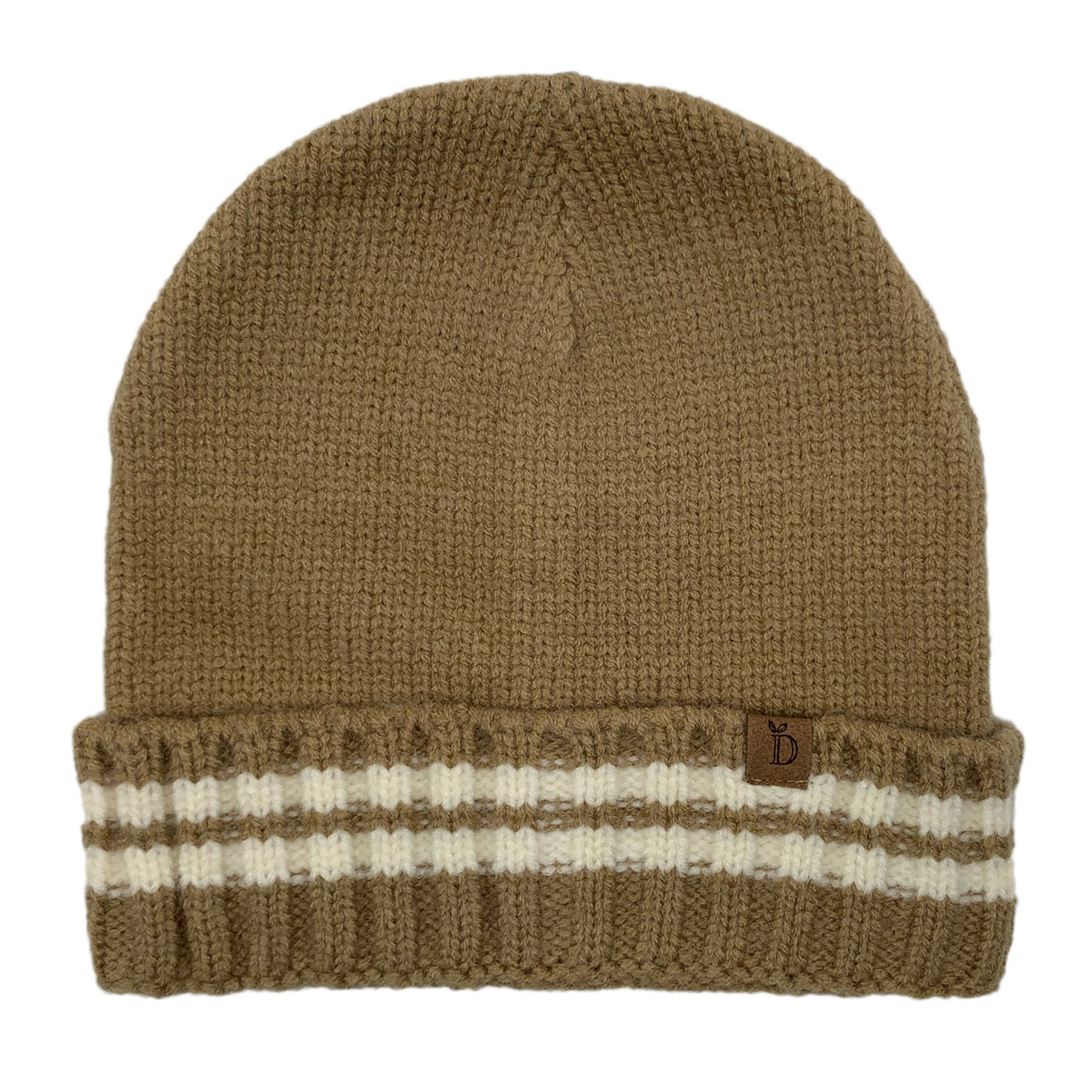 Empire Cove Winter Knit Striped Beanie-Camel-