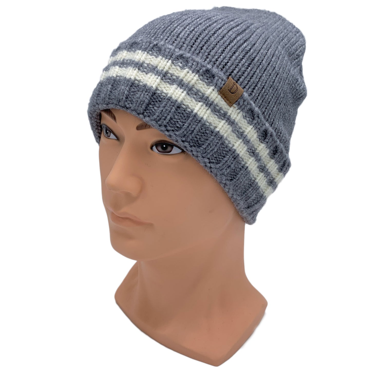 Empire Cove Winter Knit Striped Beanie-Black-