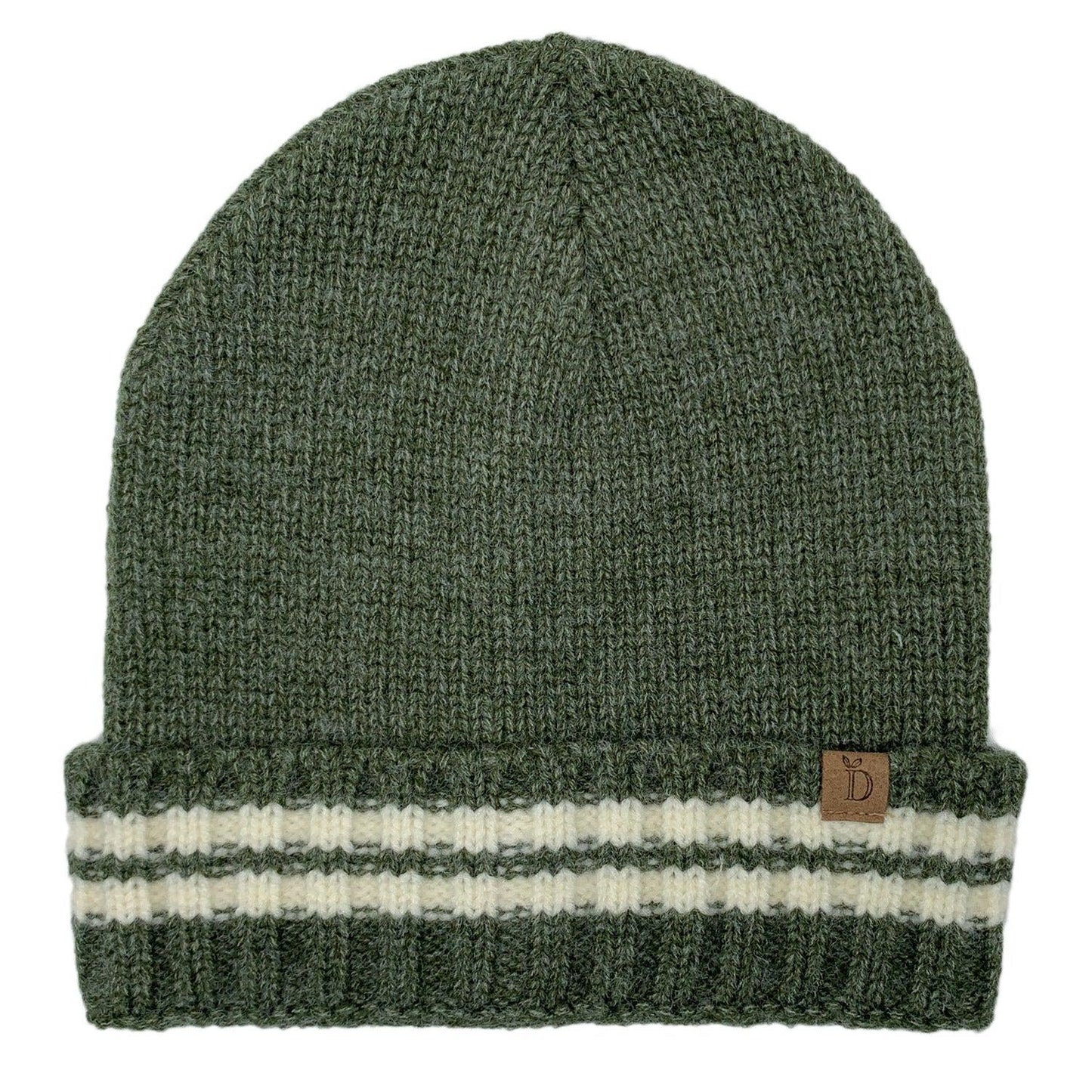 Empire Cove Winter Knit Striped Beanie-Olive-