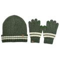 Empire Cove Winter Set Knit Striped Beanie and Touch Screen Gloves Gift Set-Olive-