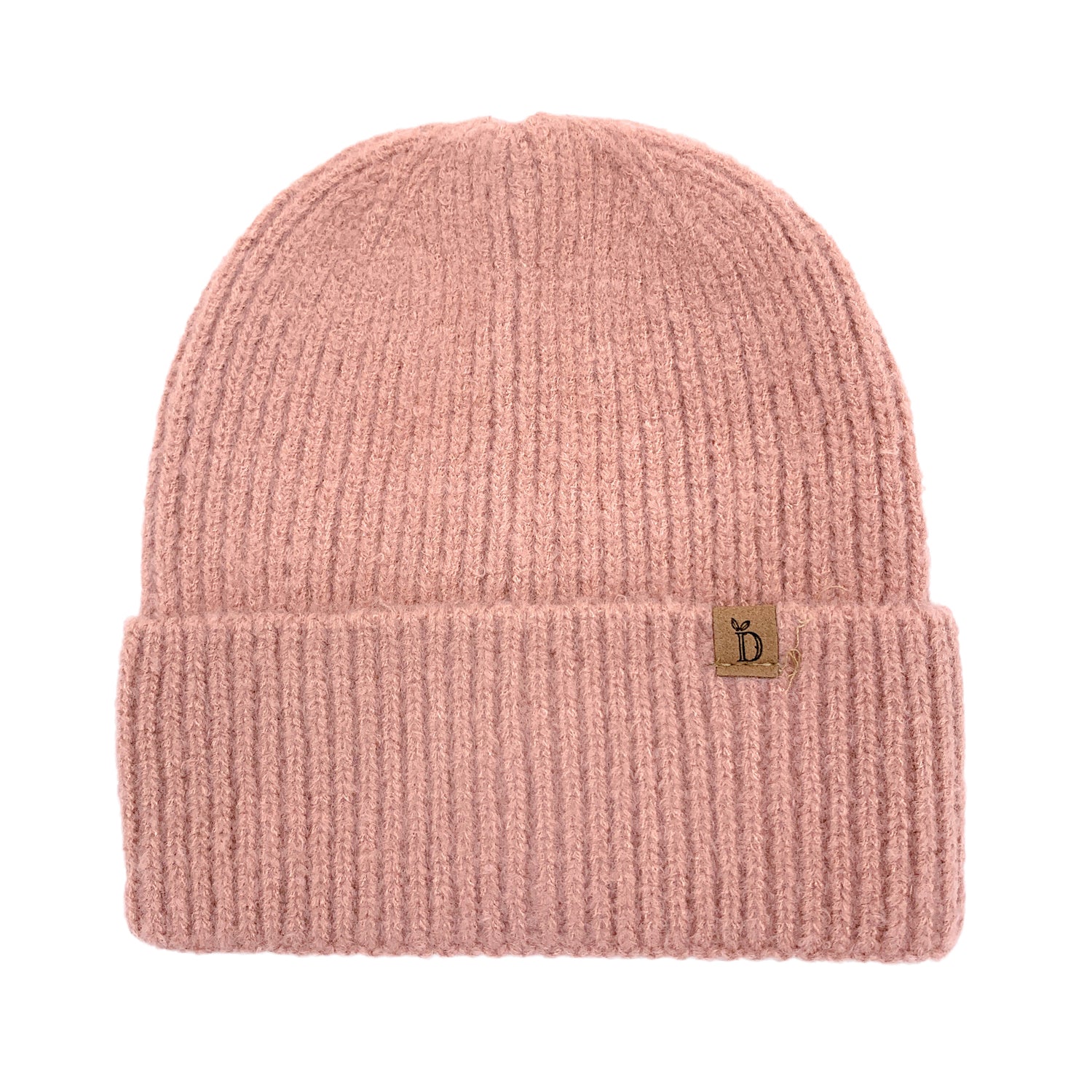 Empire Cove Womens Ribbed Knit Cuff Beanie-Dusty pink-