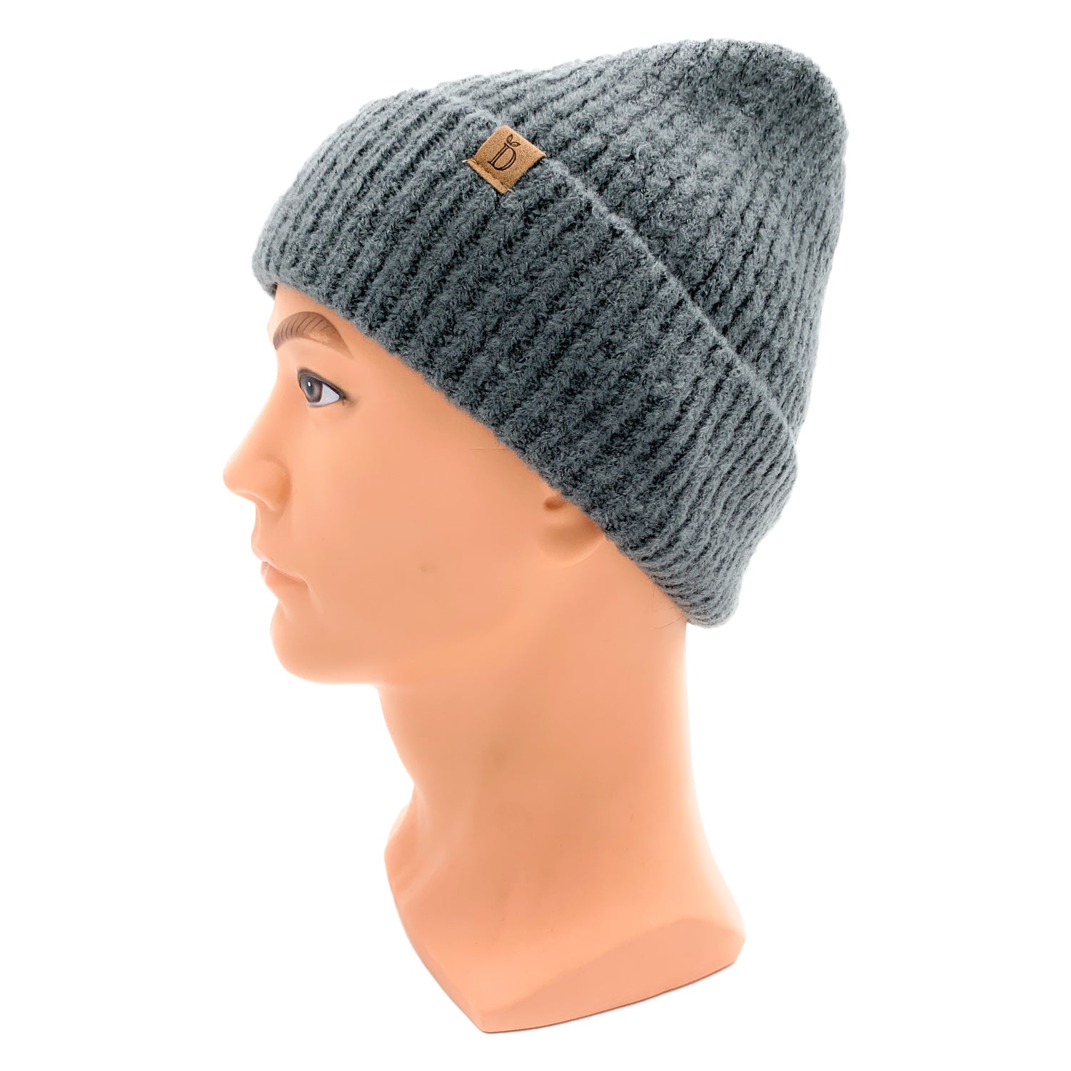 Empire Cove Womens Ribbed Knit Cuff Beanie-Dusty pink-