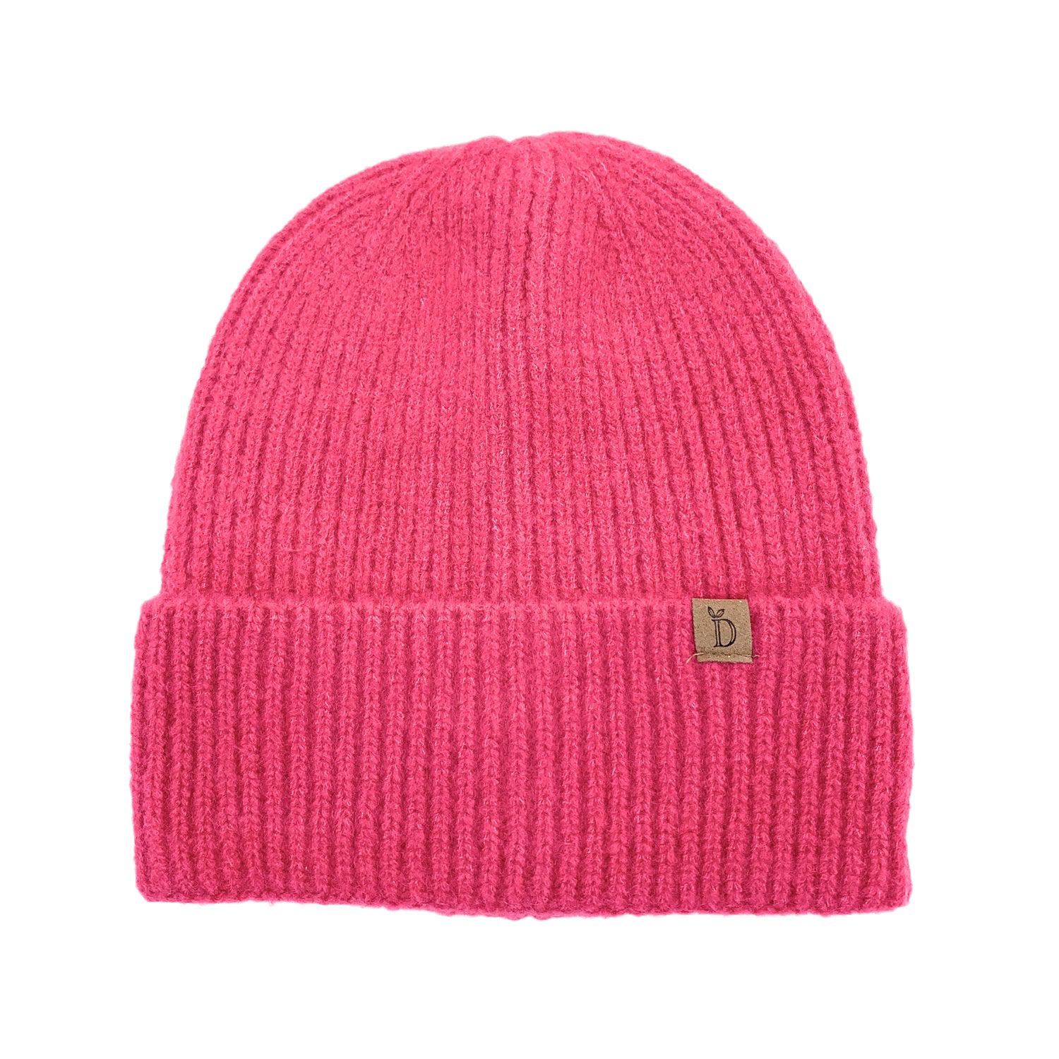 Empire Cove Womens Ribbed Knit Cuff Beanie-Dusty pink-