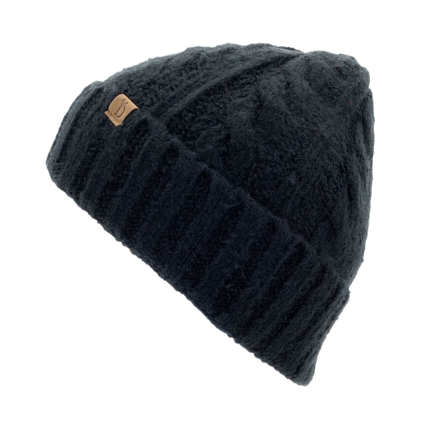 Empire Cove Winter Cable Knit Cuff Beanie-Black-