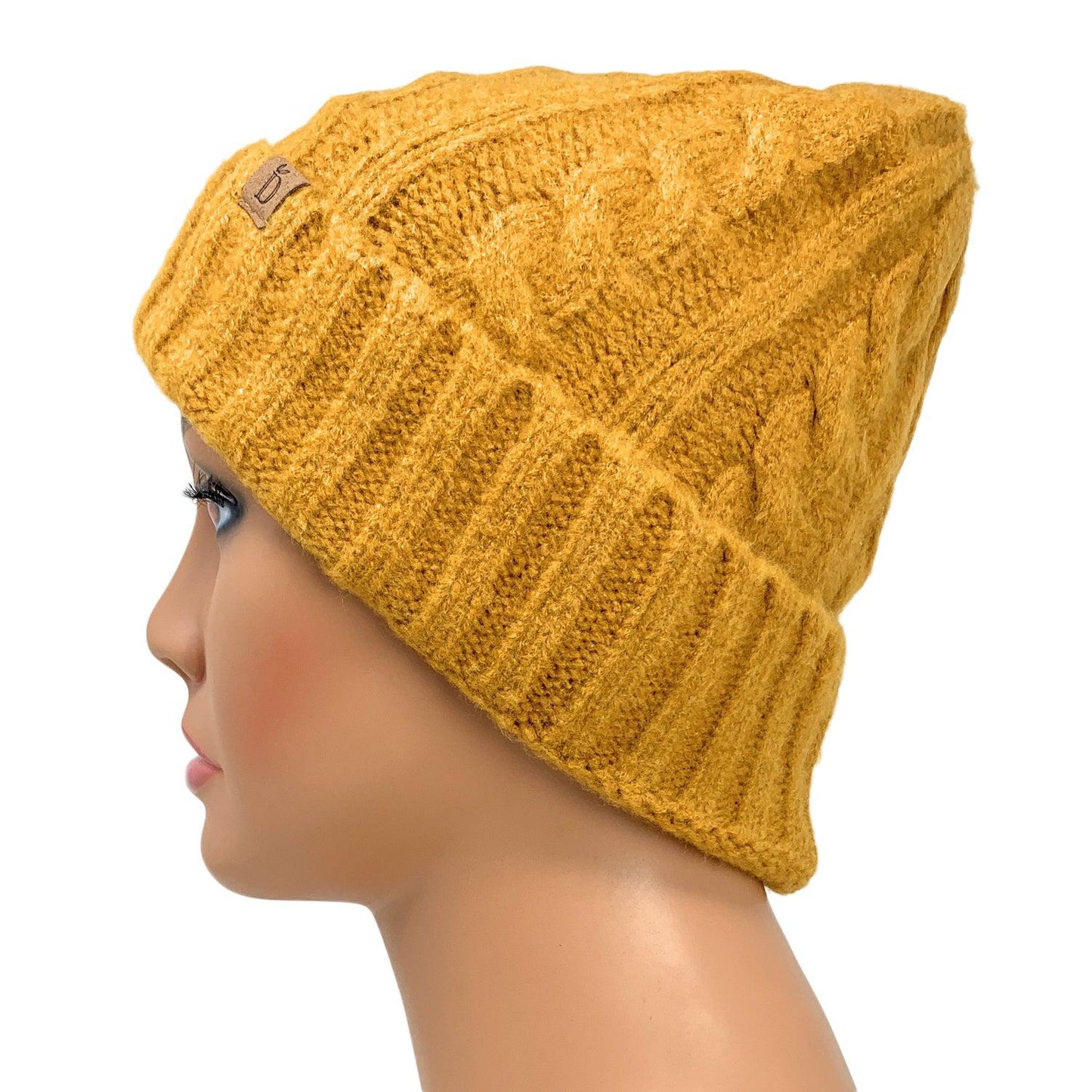 Empire Cove Winter Cable Knit Cuff Beanie-Black-