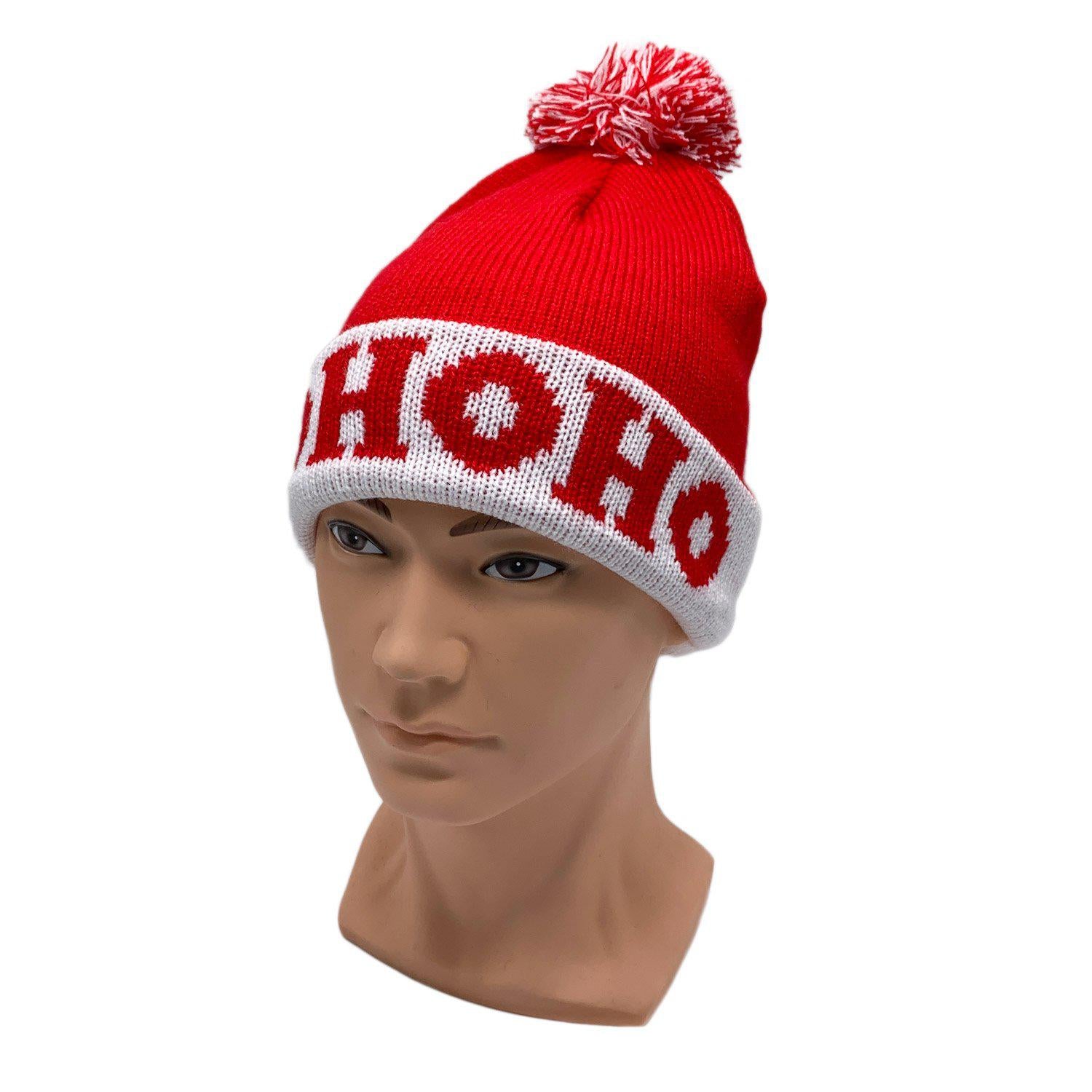 Empire Cove Winter Holiday Christmas Beanie with Yarn Pom Pom Holiday Gifts-Ho Ho Ho-