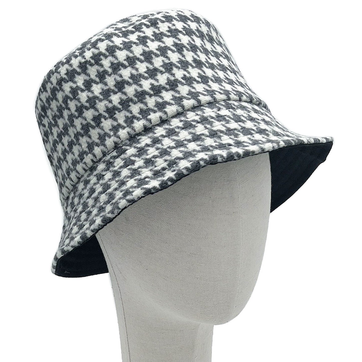 Empire Cove Womens Houndstooth Print Bucket Hat Fishermans-Beige-