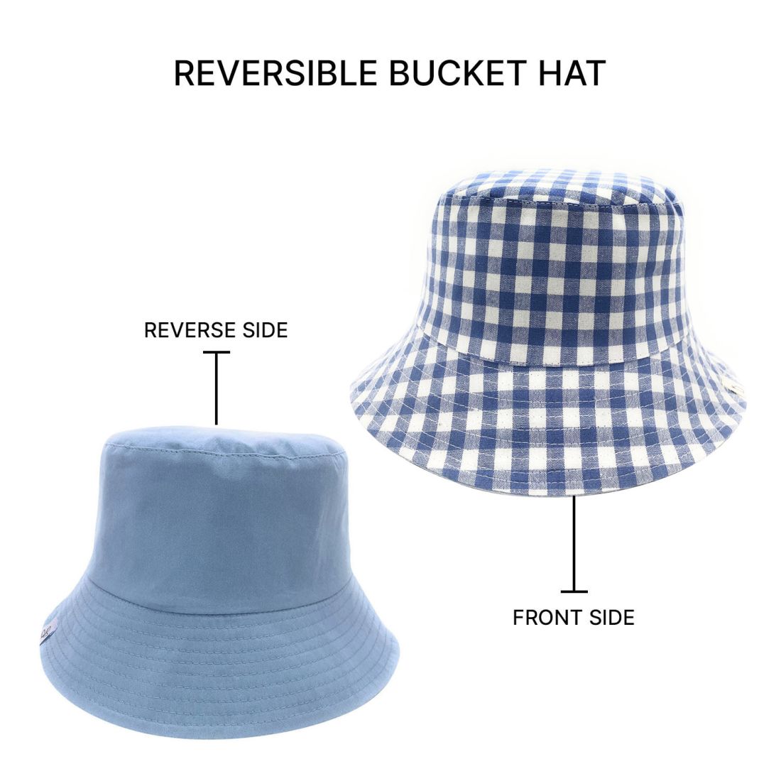 Empire Cove Checkered Tile Bucket Hat Reversible Fisherman Cap Women Men-Black-