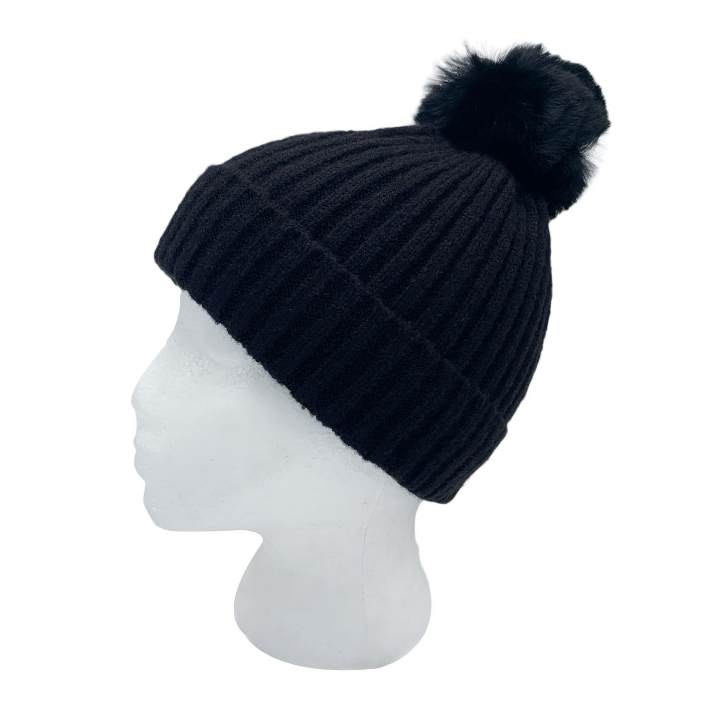 Empire Cove Winter Kids Boys Girls Cable Knit Cuff Beanie with Pom Pom-Beige-