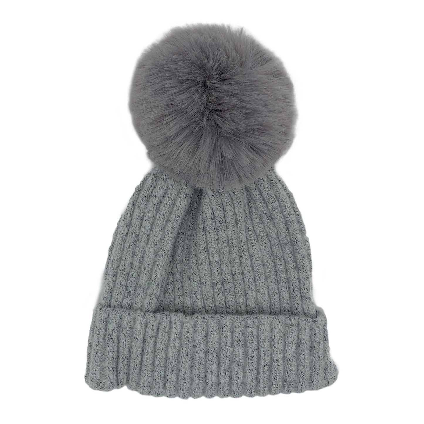 Empire Cove Winter Kids Boys Girls Cable Knit Cuff Beanie with Pom Pom-Beige-